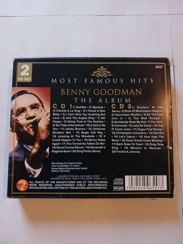 Benny Goodman, Most Famous Hits, The Album, 2 x CD Boxset