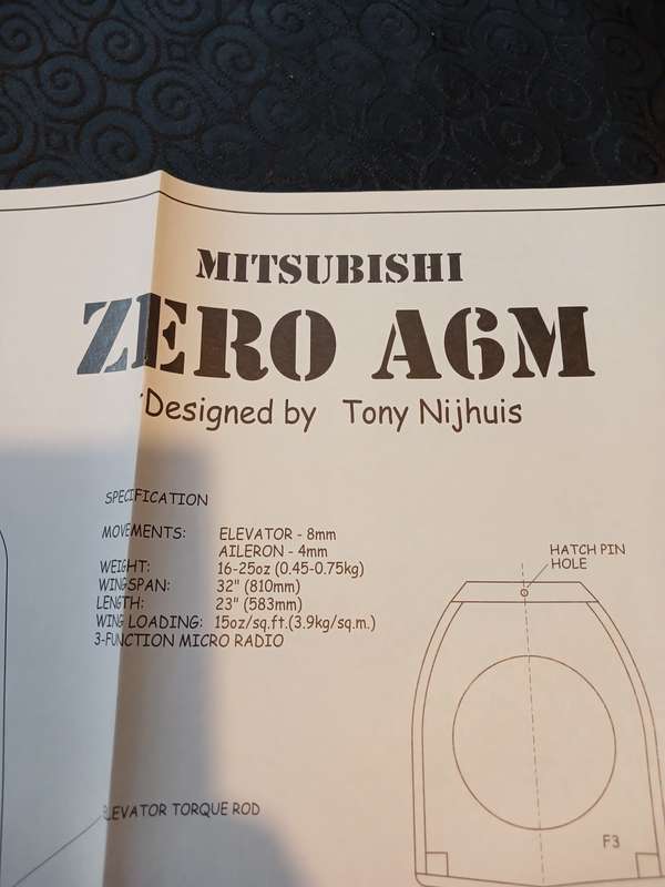 Mitsubishi Zero A6M designed by Tony Nijhuis: Plan/Blueprint