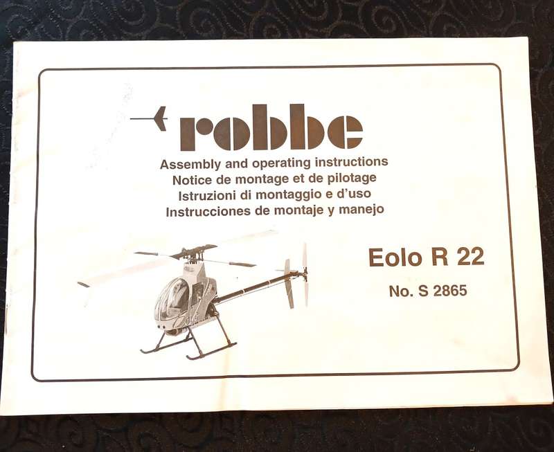 Robbe, Assembly and Operating Instructions Eolo R22 No. S 2865