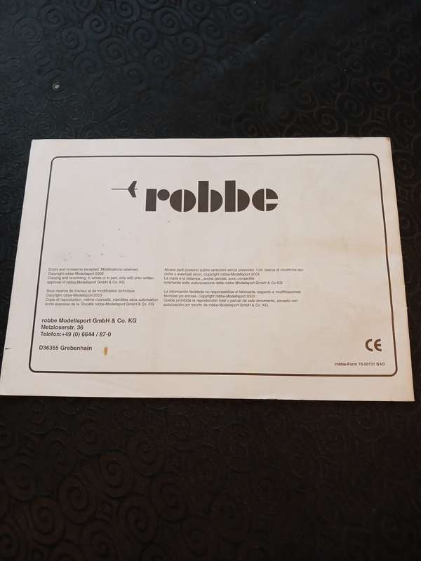 Robbe, Assembly and Operating Instructions Eolo R22 No. S 2865