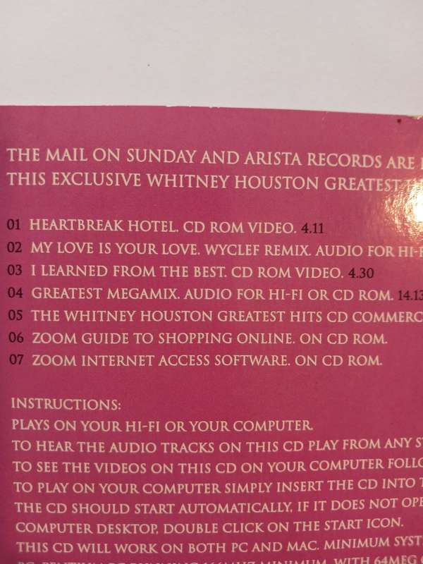 Whitney Houston, Greatest Hits Preview CD