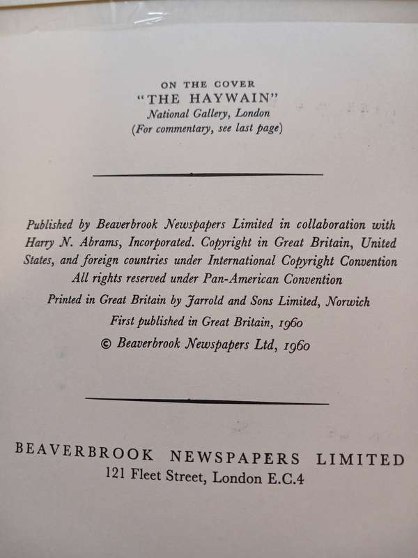 Constable, An Express Art Book, 16 Beautiful Full Colour Prints, 1960