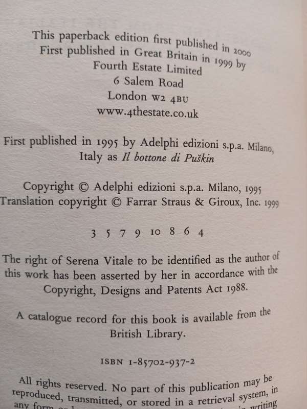 Pushkin`s Button by Serena Vitale