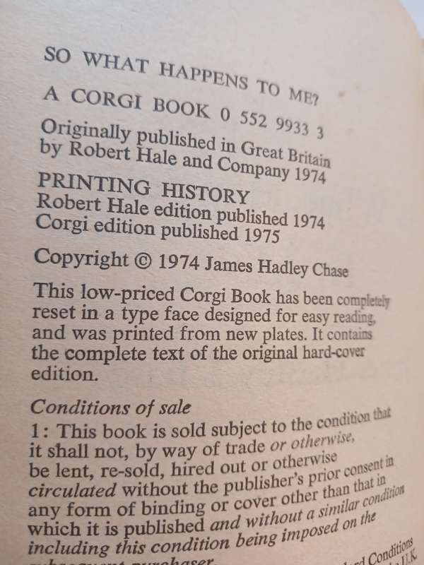 So What Happens to Me? by James Hadley Chase