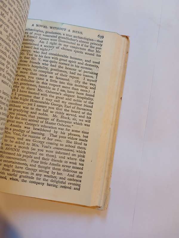 Vanity Fair, A Novel Without a Hero by W.M. Thackeray published by Thomas Nelson & Sons