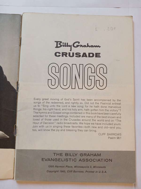 Crusade Songs, Billy Graham compiled  by Cliff Barrows, Sheetmusic