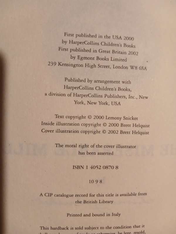 A Series of Unfortunate Events, Book the Fourth, The Miserable Mill by Lemony Snicket