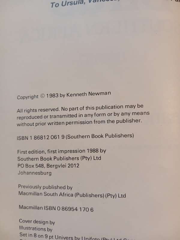 Newman`s Birds of Southern Africa by Kenneth Newman, Signed