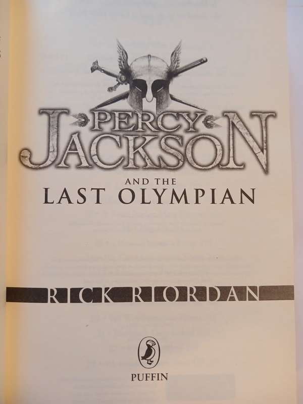 Percy Jackson and the Last Olympian by Rick Riordan, Hardcover