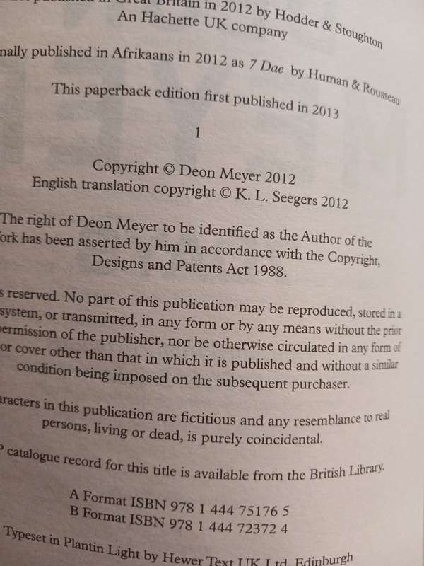 7 Days by Deon Meyer