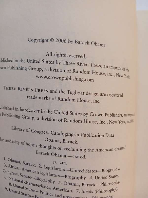 The Audacity of Hope by Barack Obama