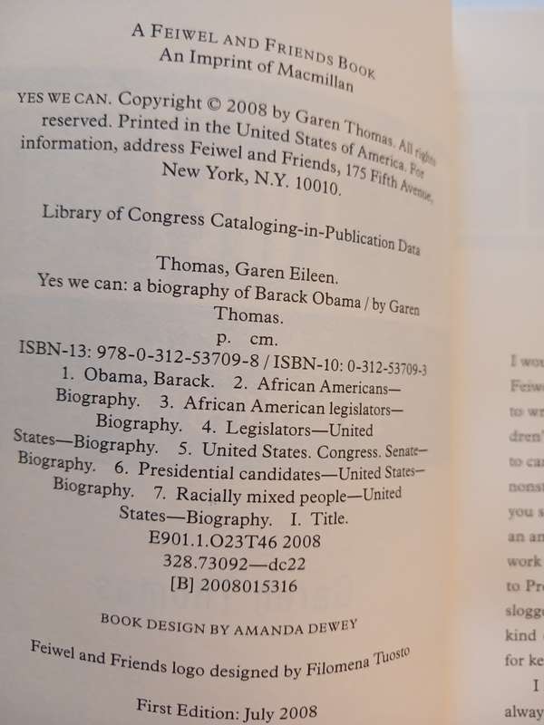 Yes We Can, A Biography of Barack Obama