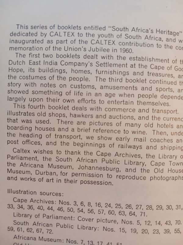 South Africa`s Heritage, Part Four: Their Commerce and Transport