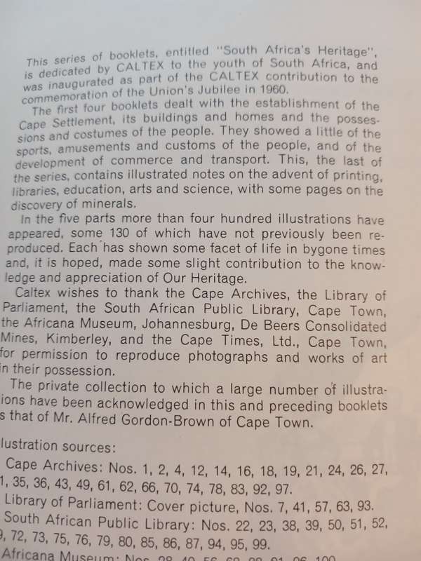 South Africa`s Heritage, Part Five: Printing, Education, Art and Science
