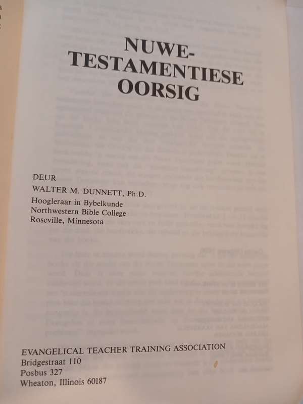 Nuwe-Testamentiese Oorsig deur Walter M. Dunnett