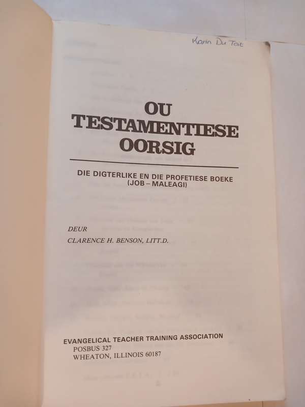 Ou-Testamentiese Oorsig deur Clarence H. Benson