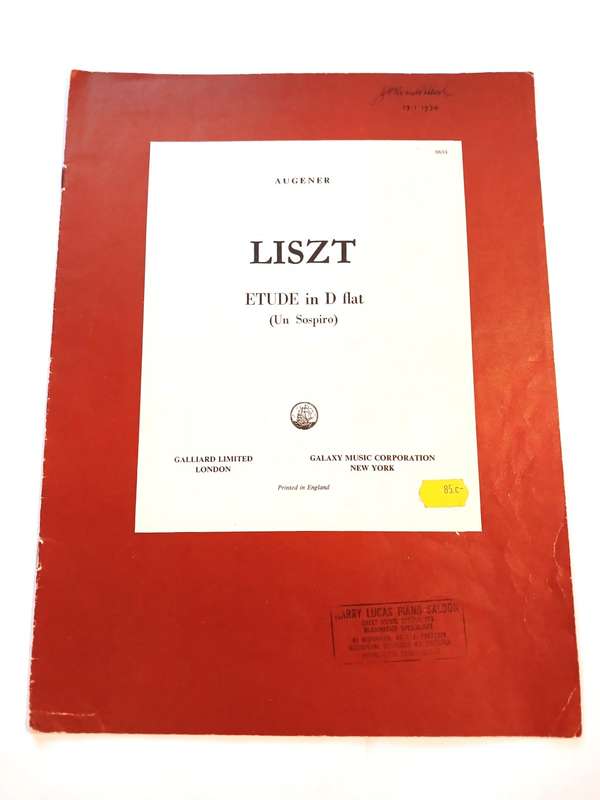 Liszt, Etude in D flat, Sheet Music