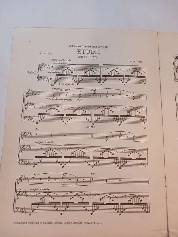 Liszt, Etude in D flat, Sheet Music