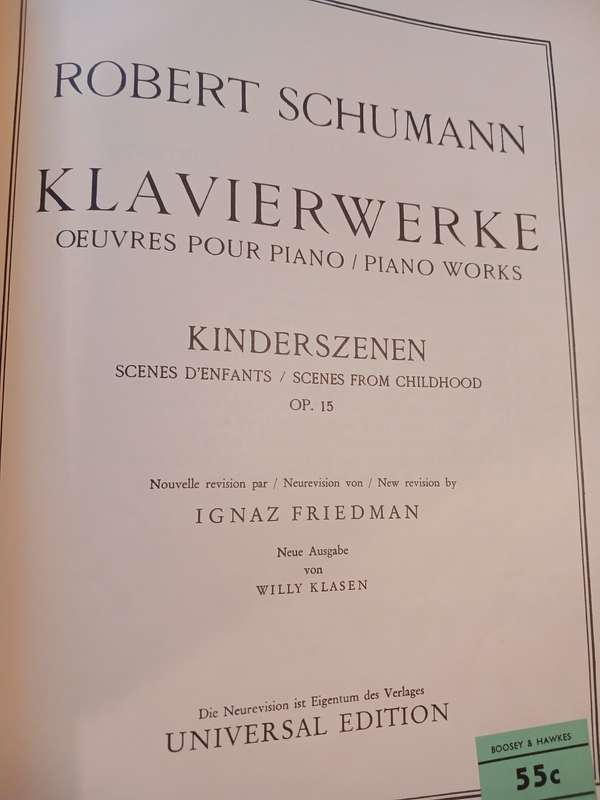 Robert Schumann, Kinderszenen OP. 15 Piano Solo, Sheet Music