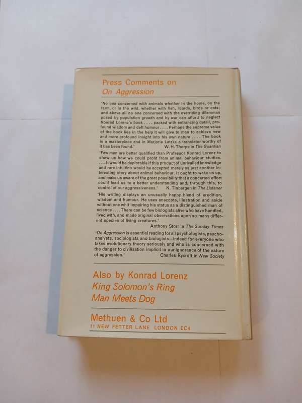 On Aggression by Konrad Lorenz, 1967 Hardcover