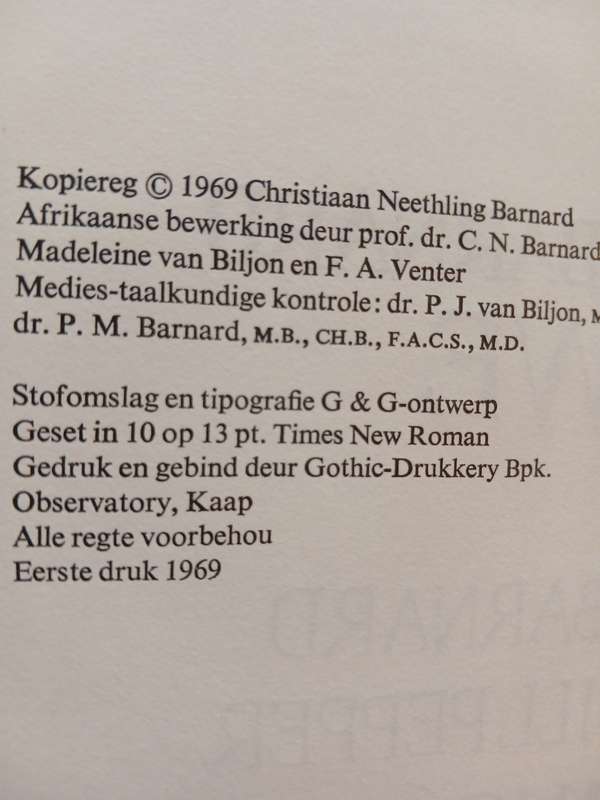 Christiaan Barnard Een Lewe deur C.N. Barnard en Curtis Bill Pepper