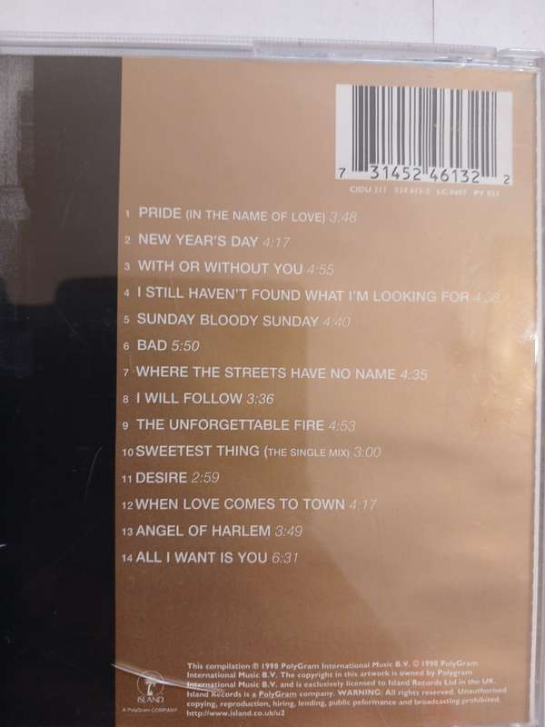 U2, The Best of 1980-1990 CD