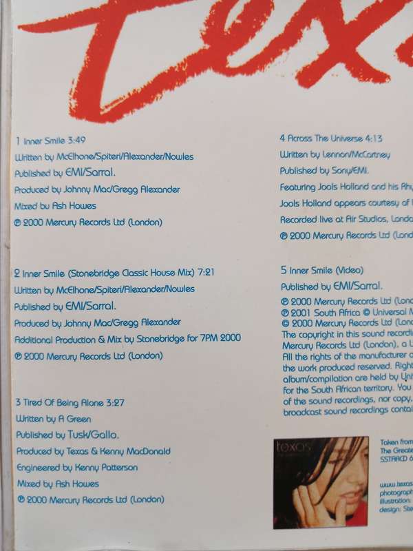Texas, Inner Smile CD single