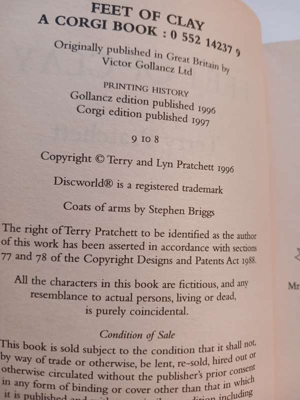Feet of Clay, A Discworld Novel by Terry Pratchett