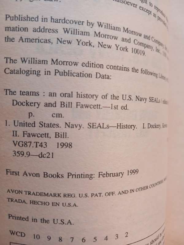 The Teams, An Oral History of the US Navy Seals edited by K. Dockery and B. Fawcett