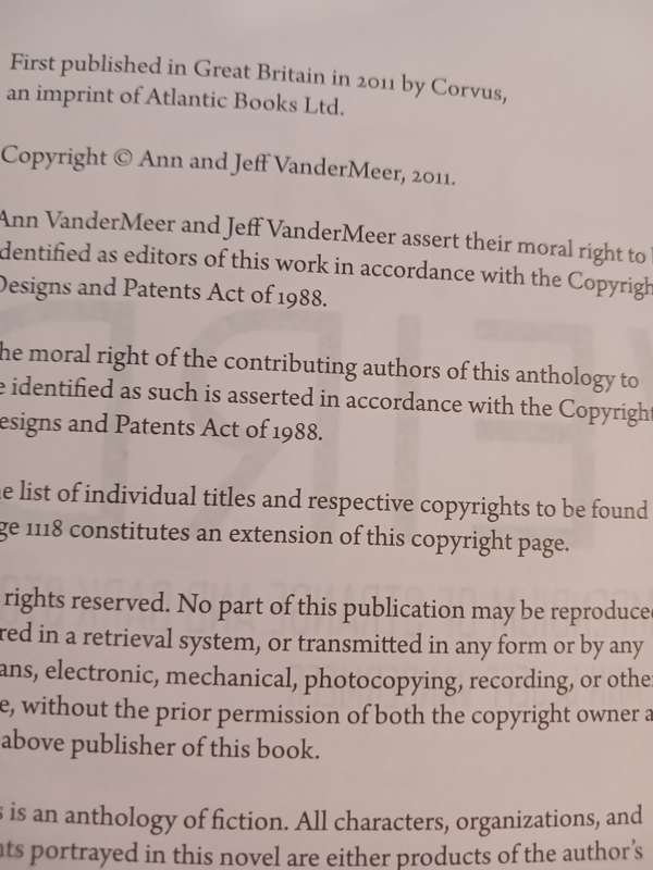 The Wierd, A Compendium of Strange and Dark Stories edited by Ann & Jeff Vandermeer