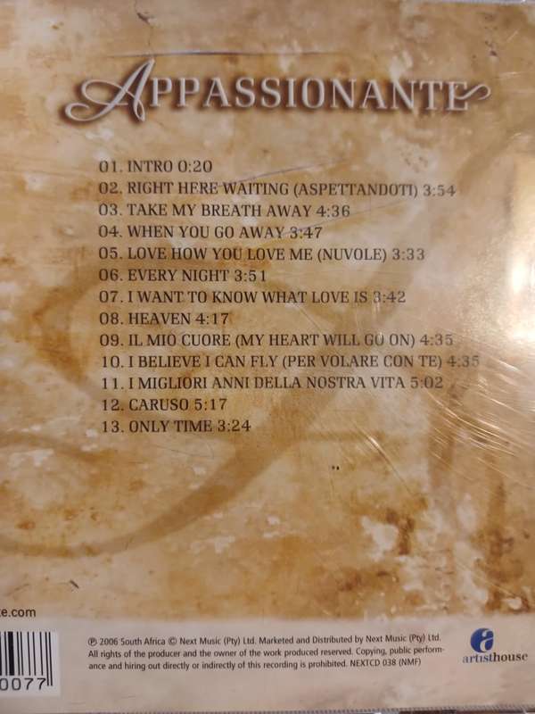 Appassionante, Appassionante CD