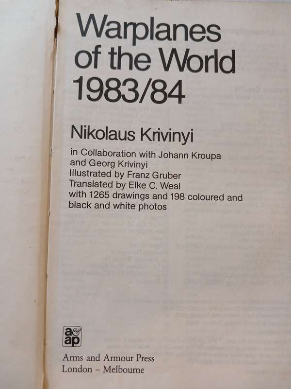 Warplanes of the World 1983/84 by Nikolaus Krivinyi