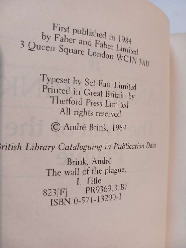 The Wall of the Plague by Andre Brink