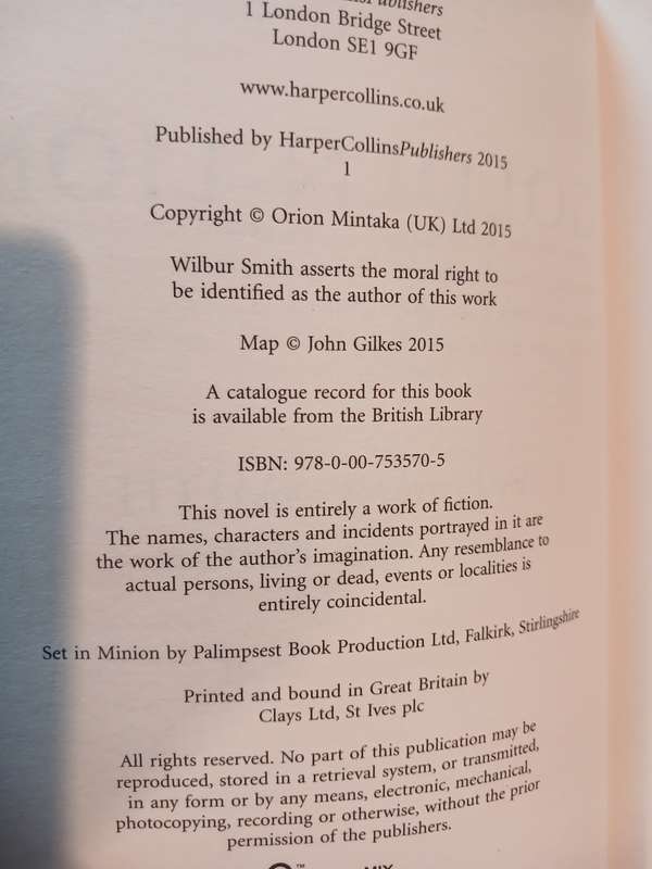 Golden Lion by Wilbur Smith with Giles Kristian, First Edition 2015