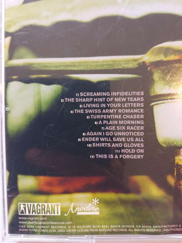 Dashboard Confessional, The Swiss Army Romance CD, US