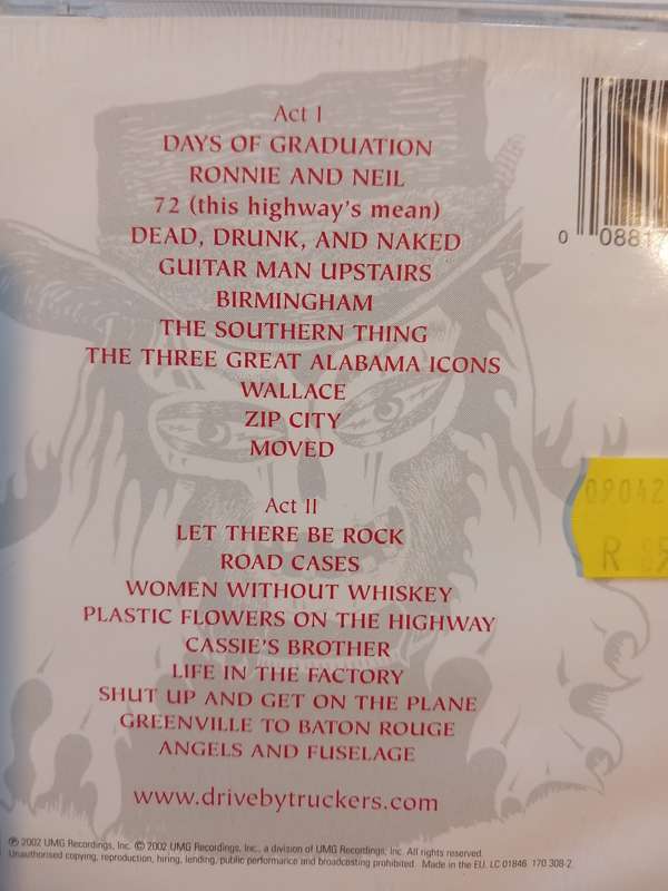 Drive-by Truckers, Southern Rock Opera, 2 x CD Europe