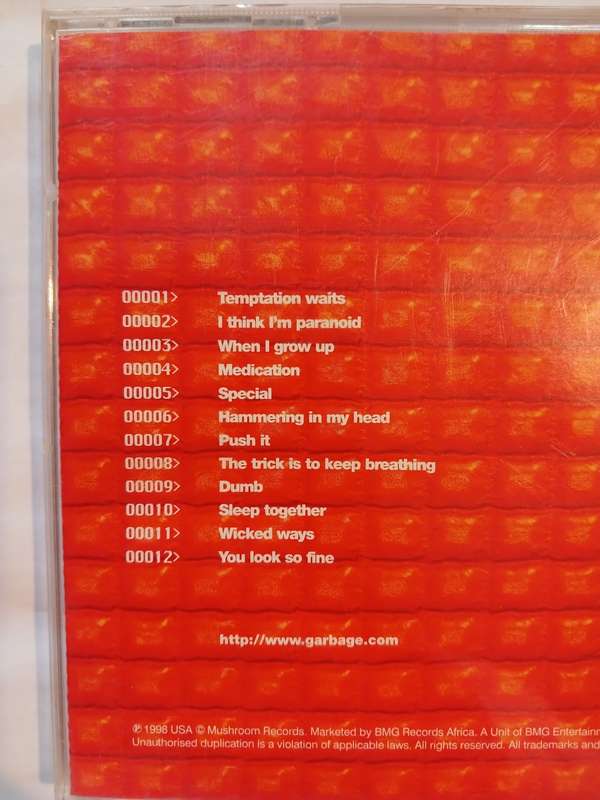 Garbage, Version 2.0 CD