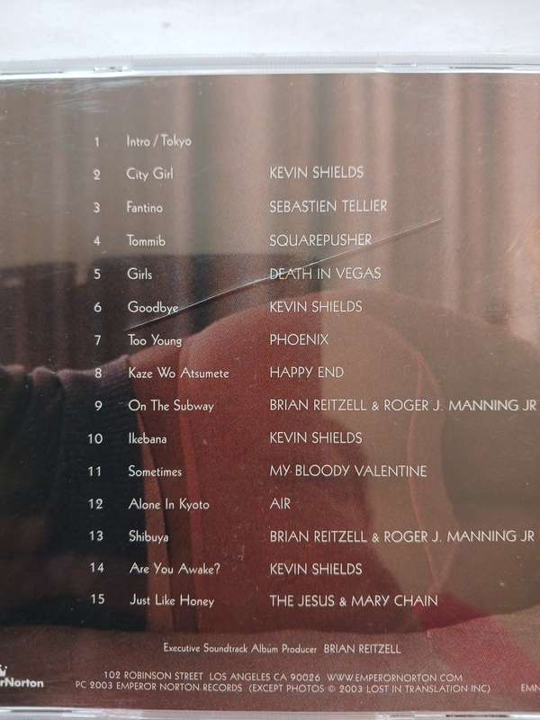 Lost in Translation, Motion Picture Soundtrack CD, US