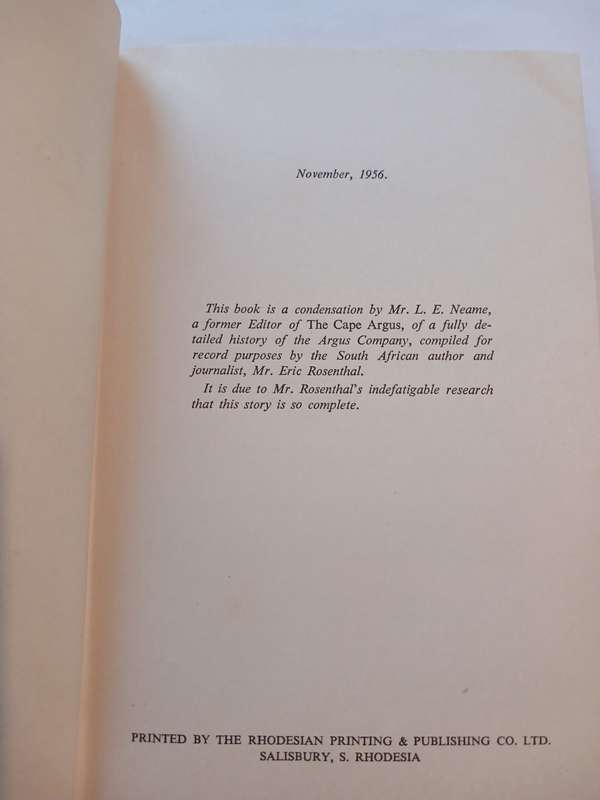 Today`s News Today, The Story of the Argus Company. L.E. Neame/E. Rosenthal