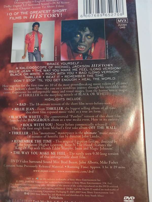 Michael Jackson, Video Greatest Hits, History DVD
