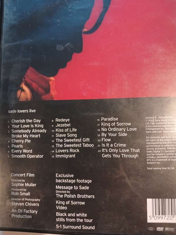 Sade Lovers Live DVD
