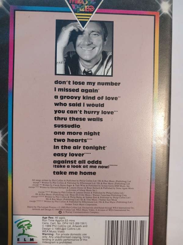 Phil Collins, The Singles Collection VHS