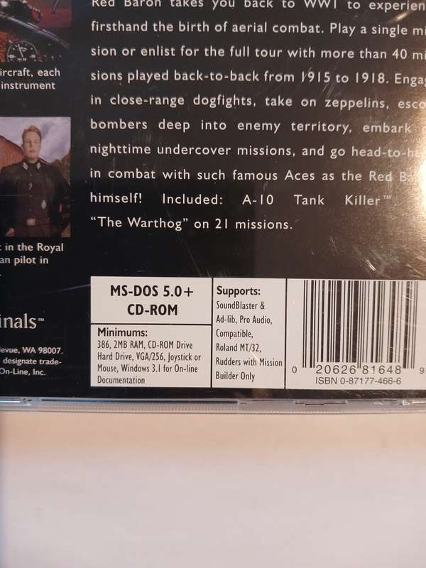 Red Baron, With A-10 Tank Killer CD-Rom