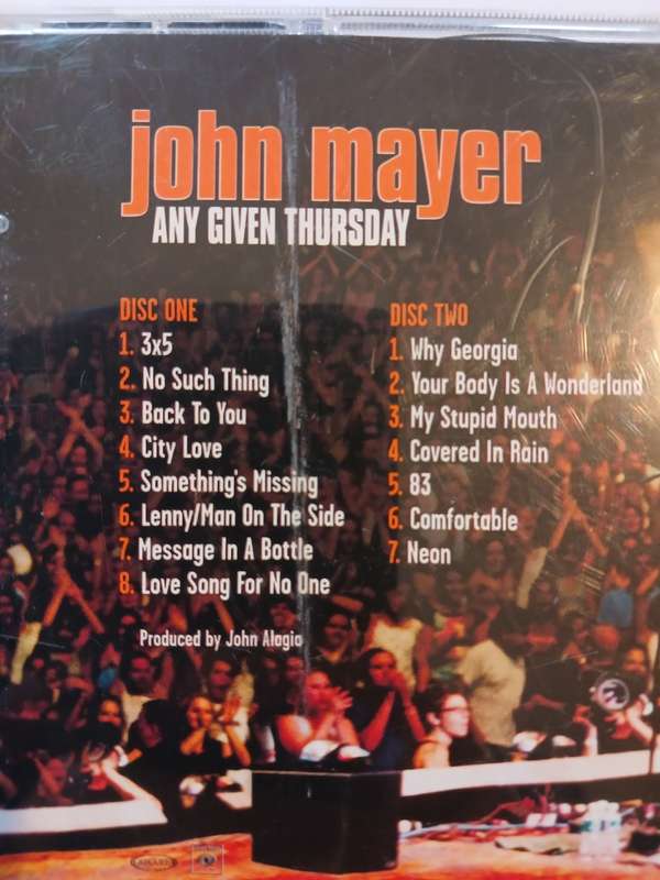 John Mayer, Any Given Thursday, 2 x CD, Europe