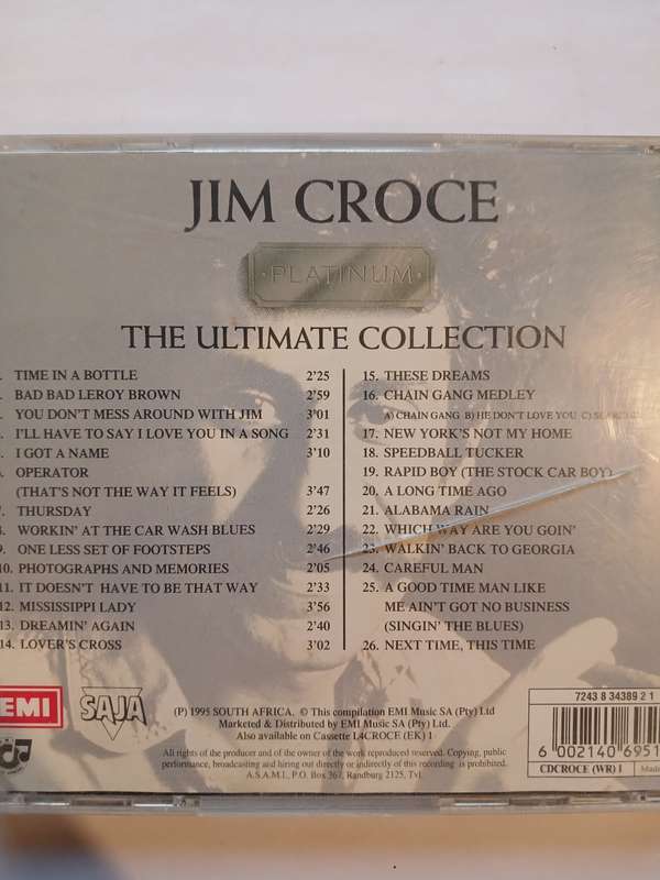 Jim Croce, Platinum, The Ultimate Collection CD