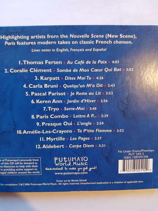 Paris, Various CD, USA & Europe