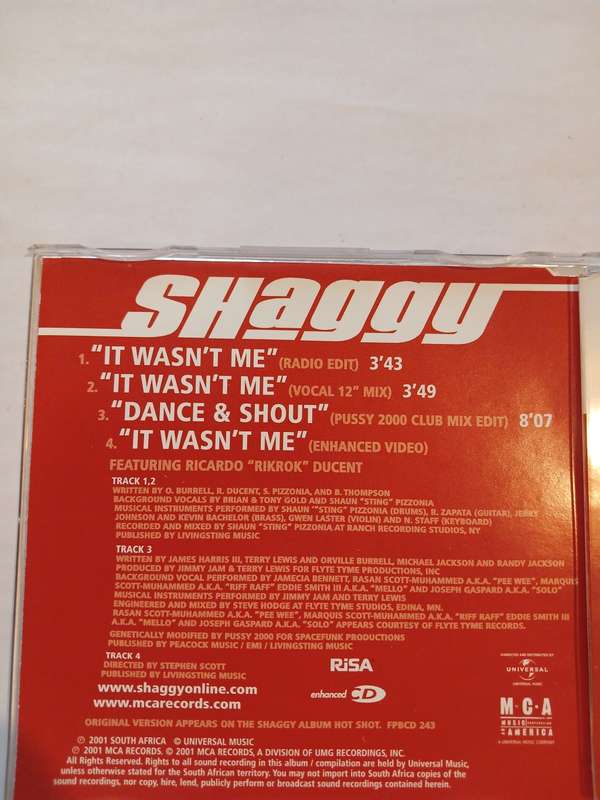 Shaggy, It Wasn`t Me CD single