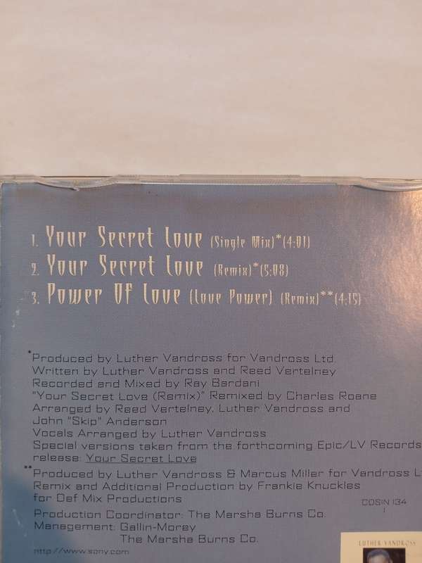 Luther Vandross, Your Secret Love CD single