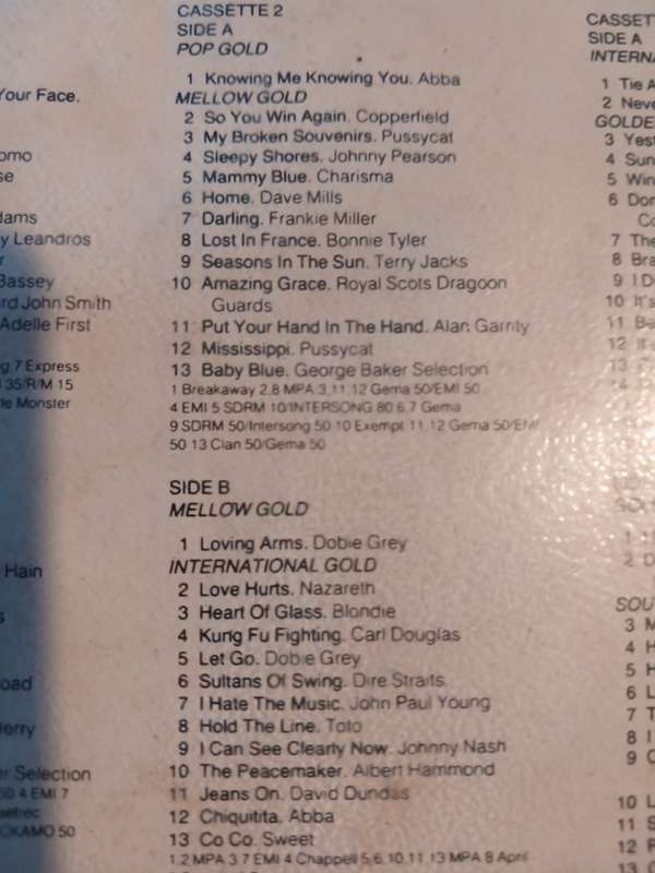 Solid Gold, 4 x Cassette Tapes