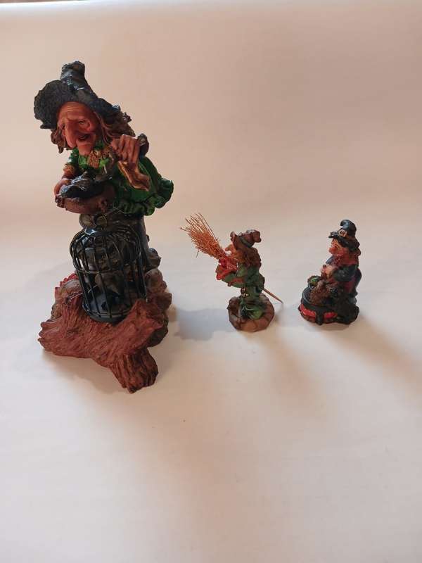 3 x Witch Ornaments
